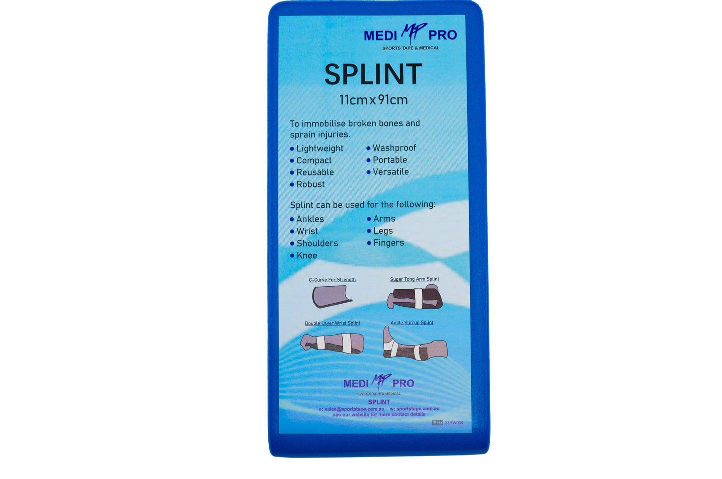 Foam covered MediPro Splint 11cm x 91cm
