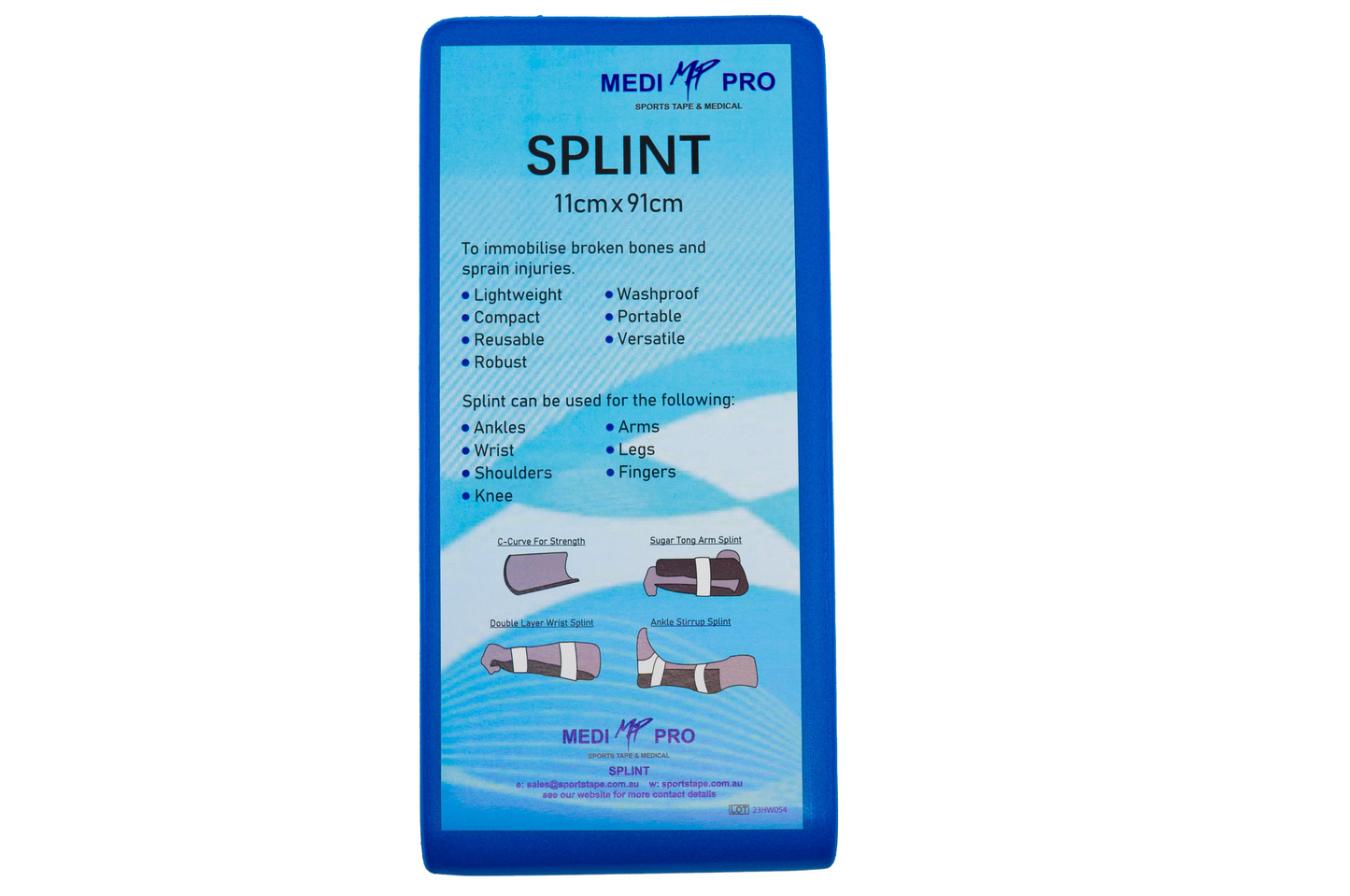 Foam covered MediPro Splint 11cm x 91cm