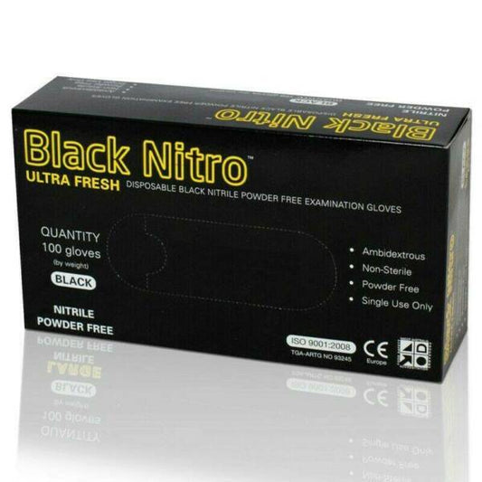 GLOVE NITRILE BLACK BOX 100 MediPro Sports Tape