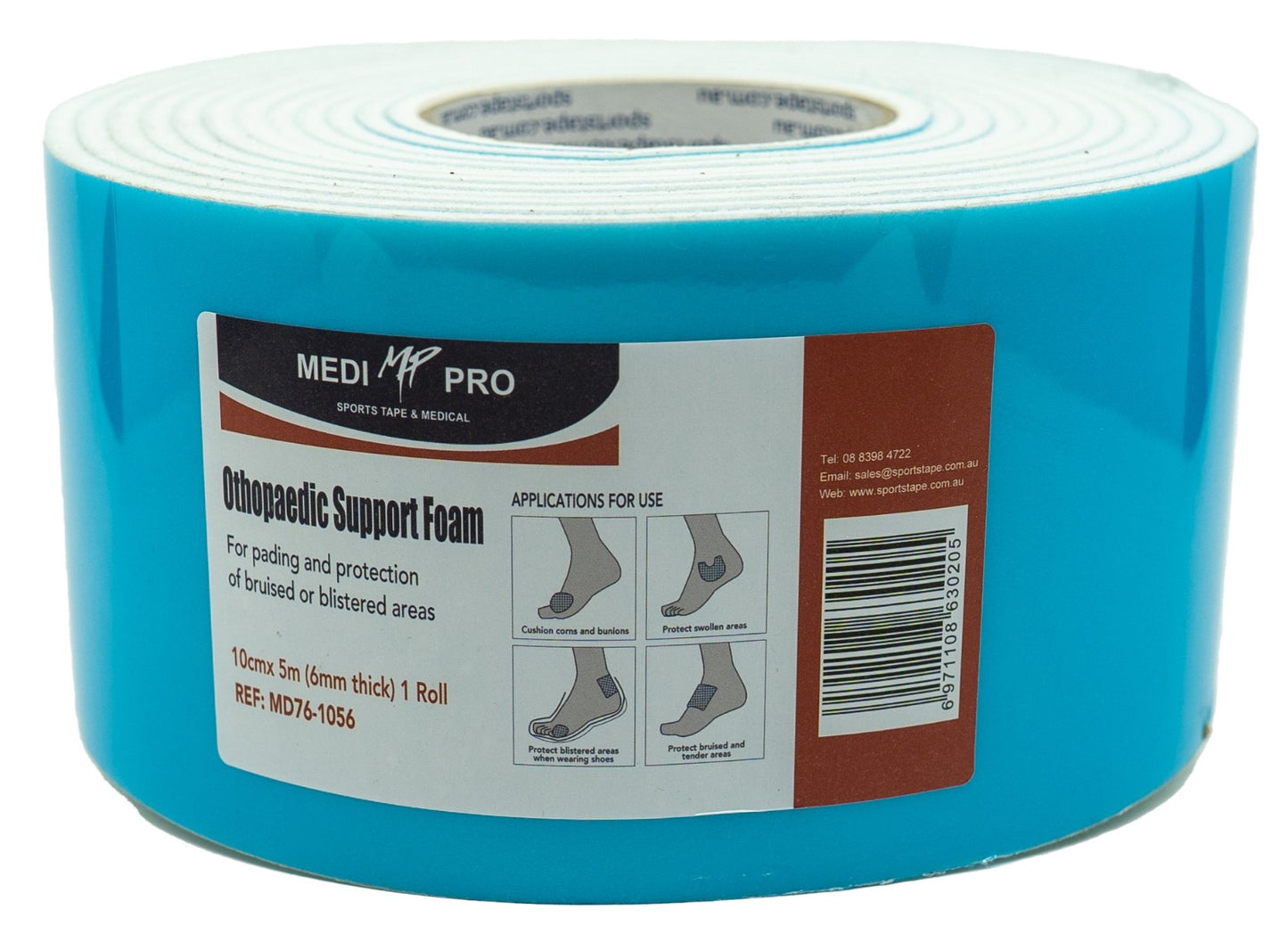 Leukofoam Roll - Substitute - MediFoam Orthopaedic 6mm - 10CM x 5M MediPro Sports Tape