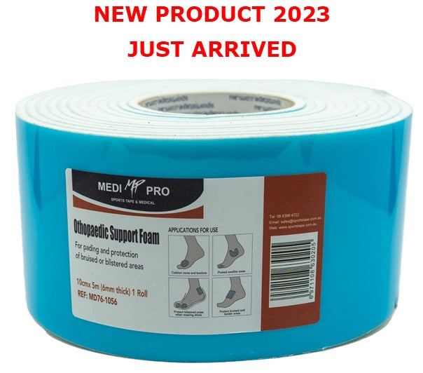 Leukofoam Roll - Substitute - MediFoam Orthopaedic  6mm - 10CM x 5M MediPro Sports Tape