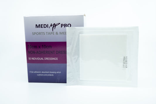 Non-Adherent Wound Pads 10cm x 10cm [Box 50] MediPro Sports Tape