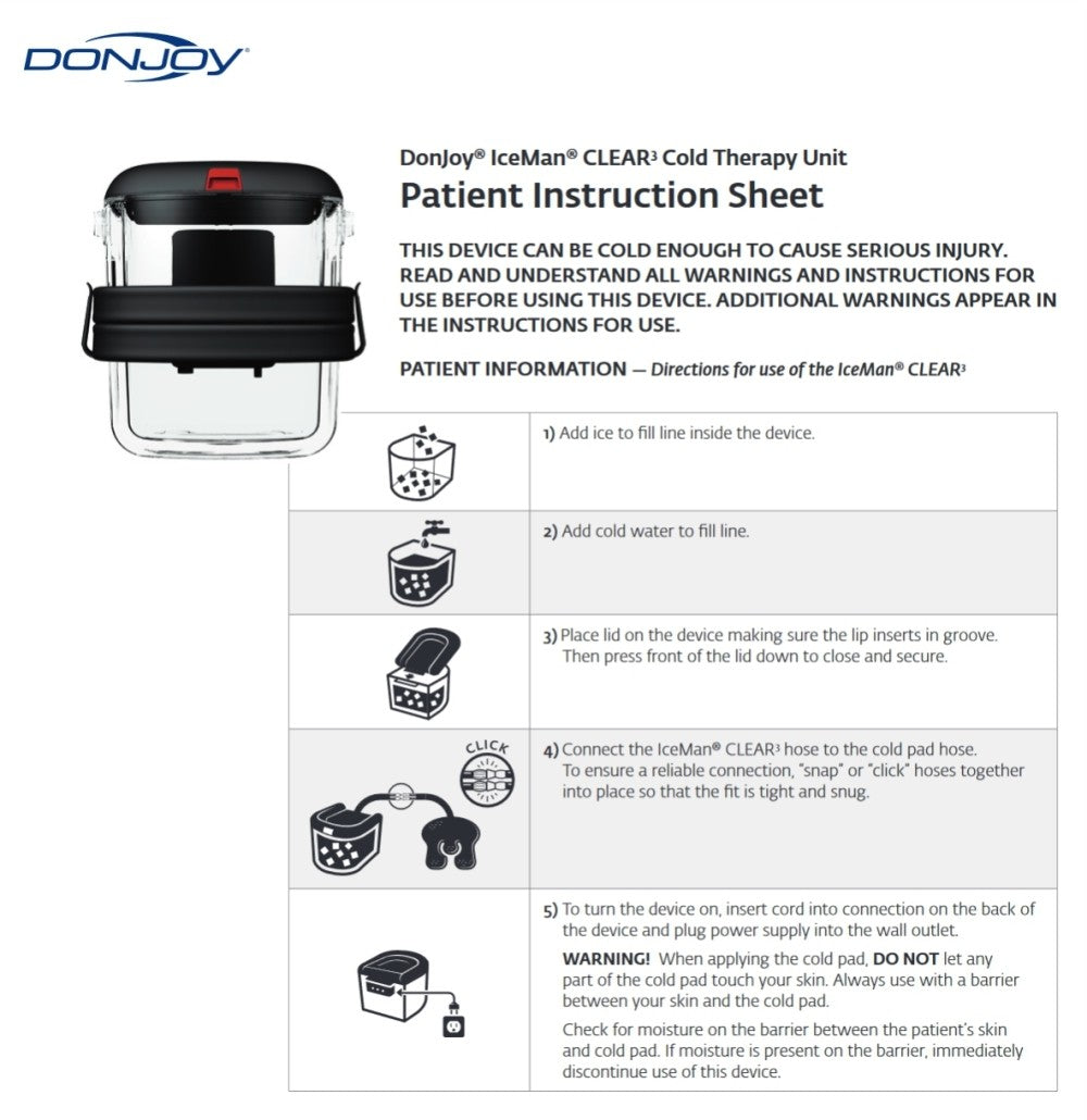 DonJoy Iceman CLEAR 3 Cold Unit W/ Universal Wrap - IN STOCK - Ships Today MediPro Sports Tape