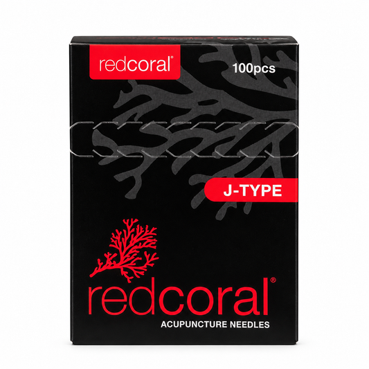 Red Coral J-TYPE Acupuncture Needles 0.3mm x 30mm