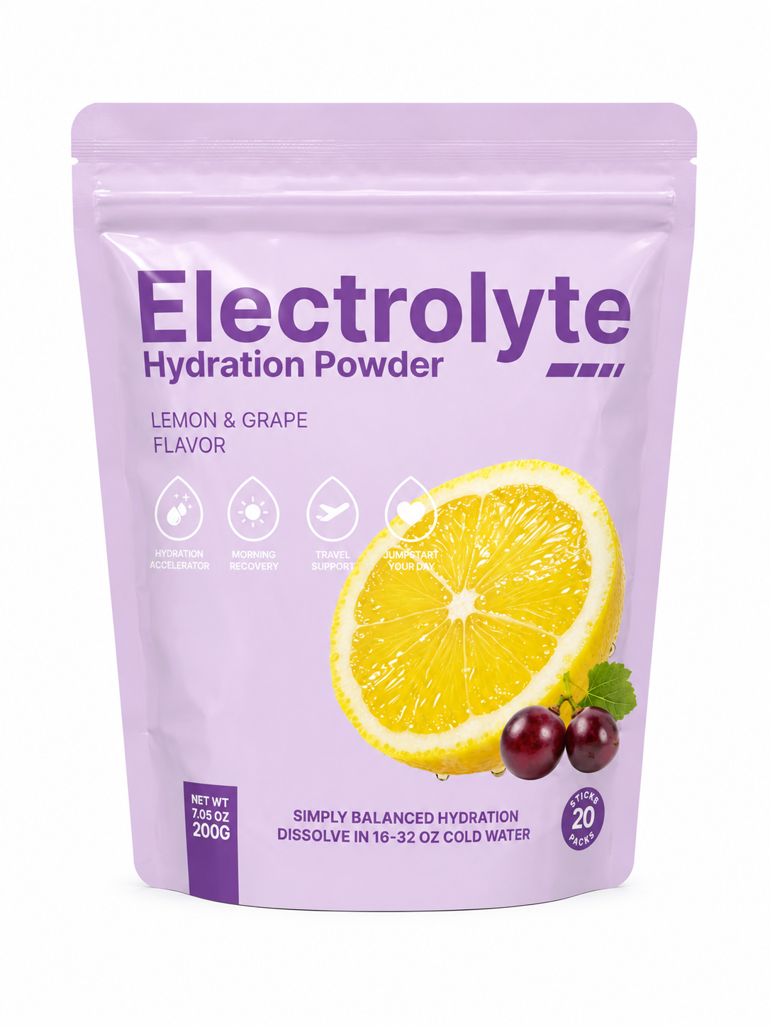 Hydration 20 Sticks - 10 Grape+10 Lemon