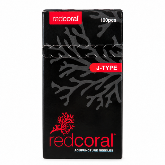 Red Coral J-TYPE Acupuncture Needles 0.3mm x 70mm